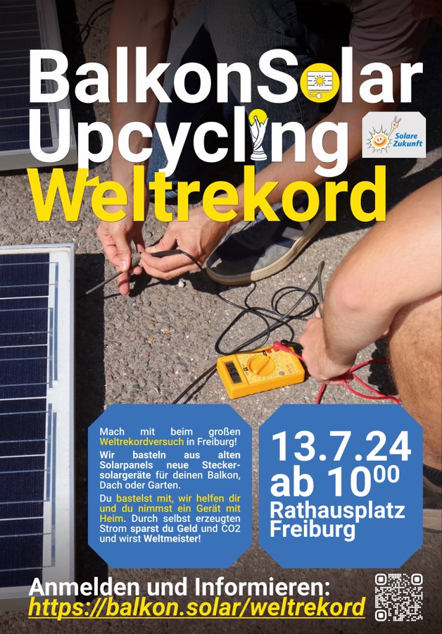 BalkonSolar Upcycling Weltrekordversuch in Freiburg